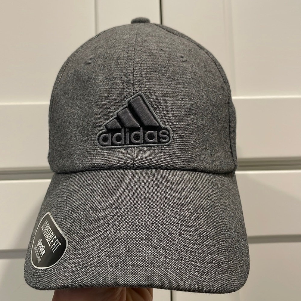 Gray adidas strap back hat